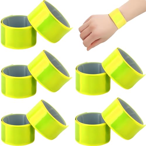 fogman 蛍光バンド 反射バンド 目立つ 安全 夜間 散歩 ジョギング 自転車 10本セット (イエロー)